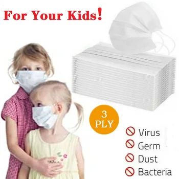 

10pcs Kids Masks Disposable Face Mask Anti Dust Mouth Masks 3 Layers Kids Ear Loop White/Blue Kids Children Mouth Cover Masks