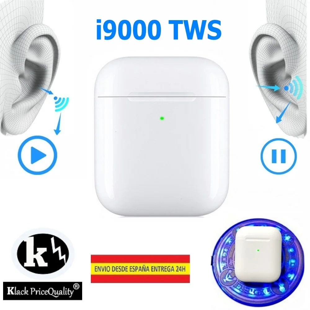 Cena Bezprzewodowy zestaw słuchawkowy Bluetooth słuchawki i9000 V5.0 bez kabla wersja ładowania QI KLACK de HK z zapisem Aire PRO + EDR
