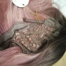 Pink Cosplay Wigs Dark-Root Wavy Colorful-Fiber Black White High-Temperature Synthetic-Long