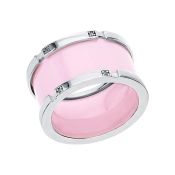 

Silver ring with ceramics and cubic zirconia sunlight sample 925