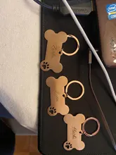 Llavero con chapa personalizada para identificación de mascotas, colgante con nombre grabado para Collar de cachorro de gato, accesorios para mascotas