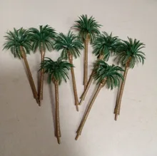 Palmera de coco de plástico, Macetas en miniatura de bonsái, Micro paisaje artesanal, decoración artesanal, MODELO DE PAISAJE DE Diorama, 10 Uds.