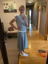 Marchitas de verano faldas mujer moda 2020 midi faldas Inglaterra Oficina satén alto cintura simple Falda larga elegante de las mujeres