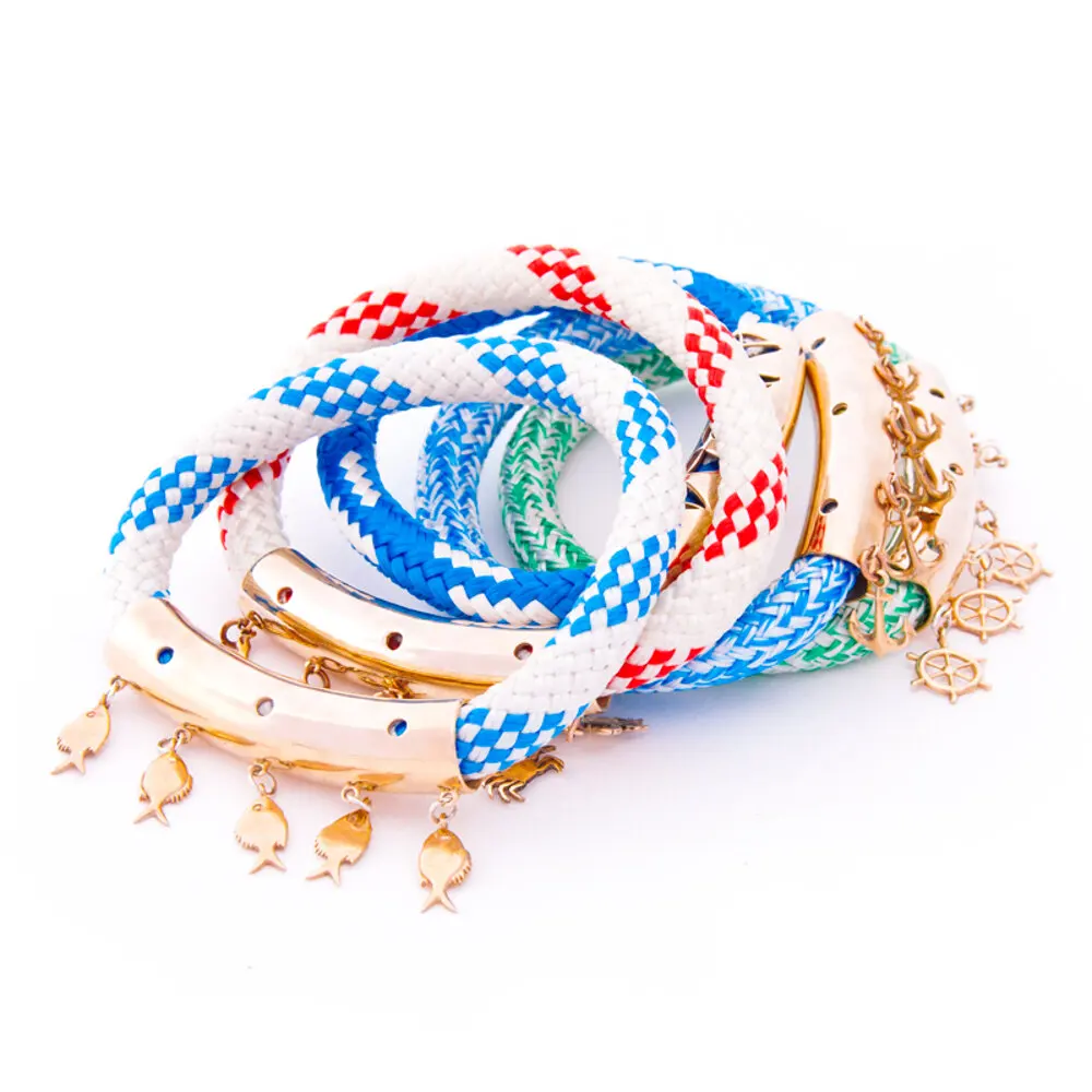 

BiggDesign AnemosS Anchor Detailed Rope Bracelet-Blue
