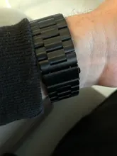 Correa de acero inoxidable para Apple Watch Series 6, 5, 4, 3, 2, 40mm, 44mm, 42mm, negro, adaptador para iWatch Band 4, 3, 38mm