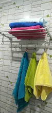 Hanger Towel-Rack Frap Silver Aluminum with Hooks F808 Wall-Mounted Surface-Towel Adjustable