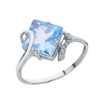 

Silver ring with Topaz and cubic zirconia sunlight sample 925