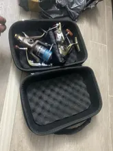 Bolsa de pesca para carrete giratorio, Funda de cuero, bolsa de carretes de pesca a prueba de golpes, impermeable, caja de almacenamiento para aparejos de pesca PJ199