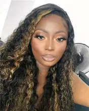 ALICE-pelucas de cabello humano rizado con malla frontal, cabello con cierre superior de cuero cabelludo de 150% de densidad, no Remy