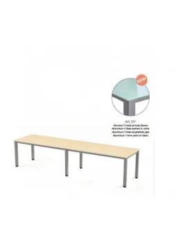 

TABLE EXECUTIVE DOUBLE ROCADA 360x80 CM COLORED ALUMINUM/CRYSTAL WHITE