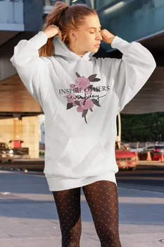 

Angemiel Wear Inspıre Others Every Day White Dress Sweatshirt Tunik