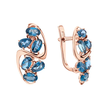 

Gold earrings with Topaz sunlight sample 585