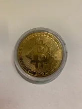 Moneda de Bitcoin coleccionable, recuerdo bañado en Oro creativo, gran regalo, colección de arte de monedas, Moneda conmemorativa de oro física, 1 Uds.