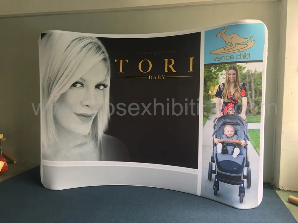 Custom Aluminum Tube Tension Fabric Backdrop Stand Display3