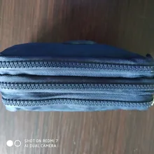Bolso de mano con 3 cremalleras para mujer, Cartera de marca de carteras, monedero para llaves y tarjetas, monedero corto de lona para mujer y Niña
