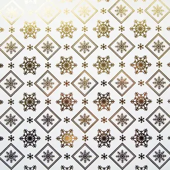 

Бт003-31 paper stamping yellow gold 'снежинки' on white Set 3 sheets