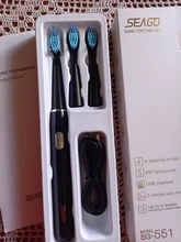 SEAGO-cepillo de dientes eléctrico recargable, compra uno y obtén uno gratis, 4 modos de viaje, con 3 cabezales, regalo