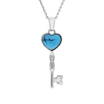 

Silver Pendant with turquoise sunlight sample 925
