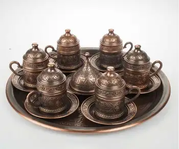 

Lüx Otantik Osmanlı Motifli Kahve Fincanı 6 lı TAKIM - Bakır Renk