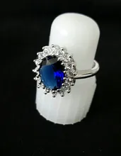 Anillo de princesa de circón azul transparente para mujer, joyería de compromiso para fiesta, adornos para joyas finas, chica y amiga Gif