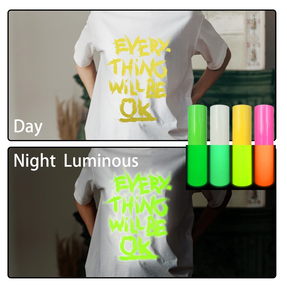 3D Puff HTV Heat Transfer Vinyl Film Glow in The Dark Luminous Iron on  Tshirt Clothing For Cricut Cameo 4 Assorted Colors Sheet - AliExpress