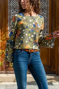 

Güneşkızı Women Patterned Handles Flounces Bluz GK-BST2158