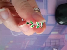 Hoja Verde hecha a mano creativo de Plata de Ley 925 temperamento personalidad moda femenina de tamaño reajustable de moda anillos de apertura SRI028