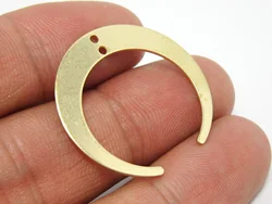 10pcs Cresent Moon Earring Charms, Brass Moon Connector, 28.5x27.5mm, Earring Findings, Brass Charms for Jewelry Making R1285