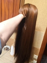 OneNonly-Peluca de cabello sintético para mujer, cabellera artificial largo, liso, ombré, rojo, marrón, con flequillo, color blanco y negro, resistente al calor, Cosplay diario