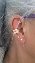 Pendientes de Clip de Color dorado Punk Rock para mujer, sin Piercing, cadena de eslabones moderna, pendientes de cartílago con estilo, joyería de fiesta