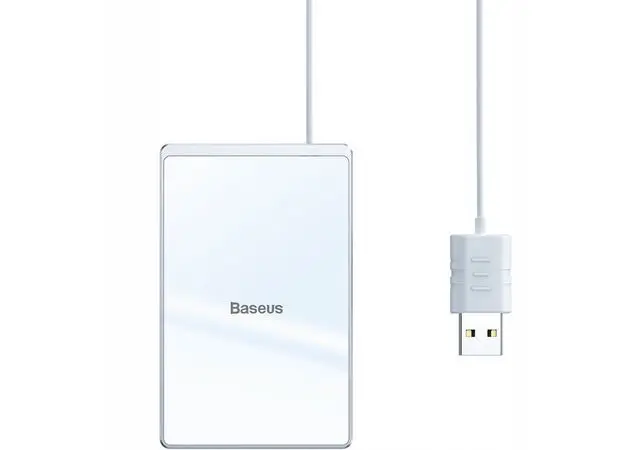 Беспроводная зарядка Baseus Card Ultra-thin Wireless Charger 15W (with USB cable 1m) Silver+White | Электроника