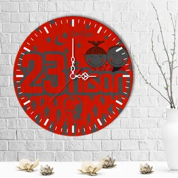 

Personalized 23 April Design Wooden Wall Clock (30 cm.)-2