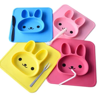 

Silica Gel Plates Children Silicone Tableware Food-Grade Silicone Security Environmental Protection Food Bowl