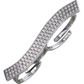 

Sokolov two finger ring with silver cubic zirconia