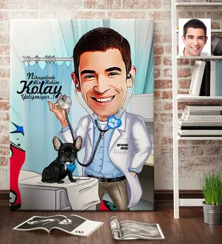 

Personalized Mr Veterinary Surgeon Cartoon Canvas Table (70x100 cm.) 1