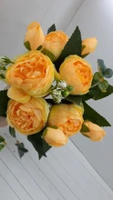 Roses Vases Bride Bouquet Craft Artificial-Flowers Wedding-Accessories Silk Peony Gifts
