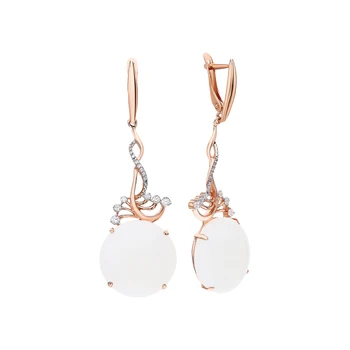 

Silver earrings with moonstones and cubic zirconium sunlight sample 925