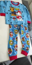 Paw Patrol-Pijama de algodón para niños, ropa de dormir de dos piezas, de manga larga