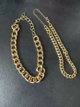 IngeSight.Z-gargantilla gruesa cubana de Color dorado para mujer, Collar Punk, Miami, minimalista, joyería