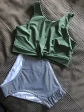 Bikini de cintura alta para mujer, traje de baño Sexy de realce, conjunto de Bikini de chaleco de leopardo, ropa de playa 2021