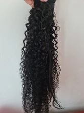 Coleta de pelo rizado Afro, cabello humano Remy brasileño con cordón, coleta Ombre, extensiones de cabello
