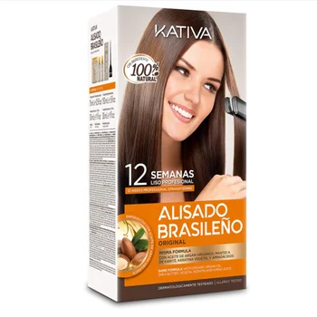 Kativa Alisado Brasileño - Con Keratina, Argán y Karité - resultado profesional de larga duración Eficacia - Hasta 12 semanas España
