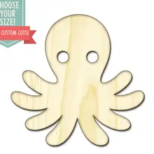 Octopus Outline Wood Cut Out- Custom Choose Your Size- Laser Cut Wooden Art Craft Supplies Wall Hanging Decor Wedding DCS0459