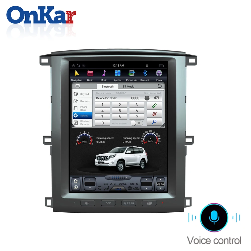 Автомагнитола ONKAR для Toyota Land Cruiser LC200 2003 2004 2005 2006 2007 Tesla Стильный автомобильный мультимедийный плеер Android 8,1 4 Гб+ 32 ГБ