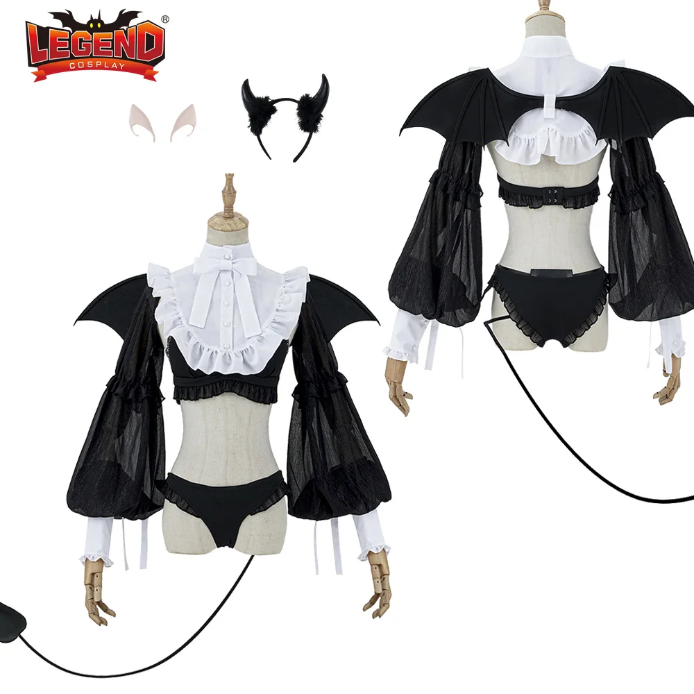 

My Dress Up Darling Cosplay Rizu Bikini Marin Kitagawa Rizu Kyun Cosplay Costume Maid Dress Bikini Set with Horns Head Wing