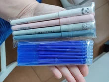 20 piezas bolígrafo borrable recargable 0,35mm azul/negro tinta magia bolígrafo borrable recargable estudiantes de escritura de regalo de pluma artículos de papelería para estudiantes