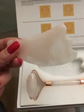 Rodillo de Jade de cuarzo rosa para masaje Facial, masajeador adelgazante Facial, piedra de Jade Natural, conjunto de belleza para el cuidado de la piel