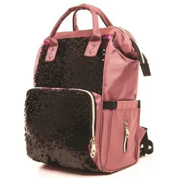 

Pink Fuchsia Sequin Mother Baby Backpack