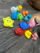 Juguetes de agua para nadar de 13 Uds animales mezclados, pato de goma flotante blando colorido, sonido al estrujar, juguete de baño para bebé