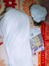 QQXCAIW-Peluca de pelo sintético largo para Cosplay, color rojo, negro, Puprle, rosa, azul, plata, gris, Rubio, blanco, Oragen, marrón, 80 Cm